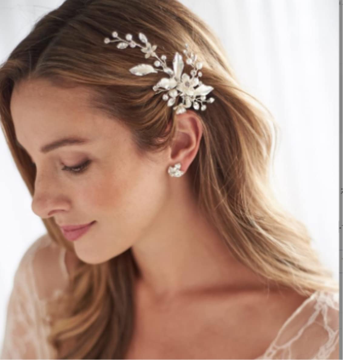 Grzebień Boczny dla Kobiet Ślubne akcesoria do włosów Grzebień do włosów Sztuczna perła Kryształ Bride Hair Boczny grzebień Klipy Spinki do włosów Grzebieni do Włosów(A)