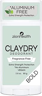 ClayDry Bold Fragrance Free Deodorant Zion Health 2.8 oz Stick