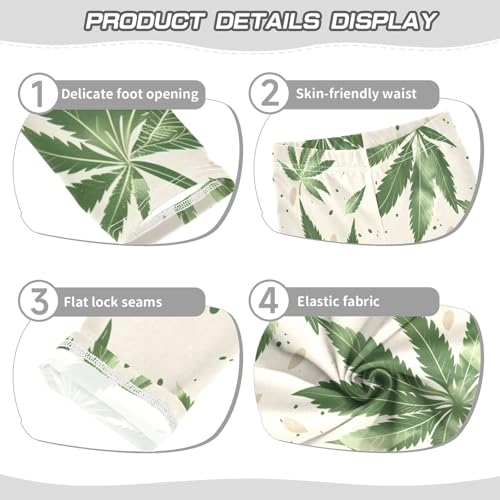 Bolaz Toddler Girls Leggings Printed Yoga Pants Leggings Artistic Neutral Leaves for Kids3