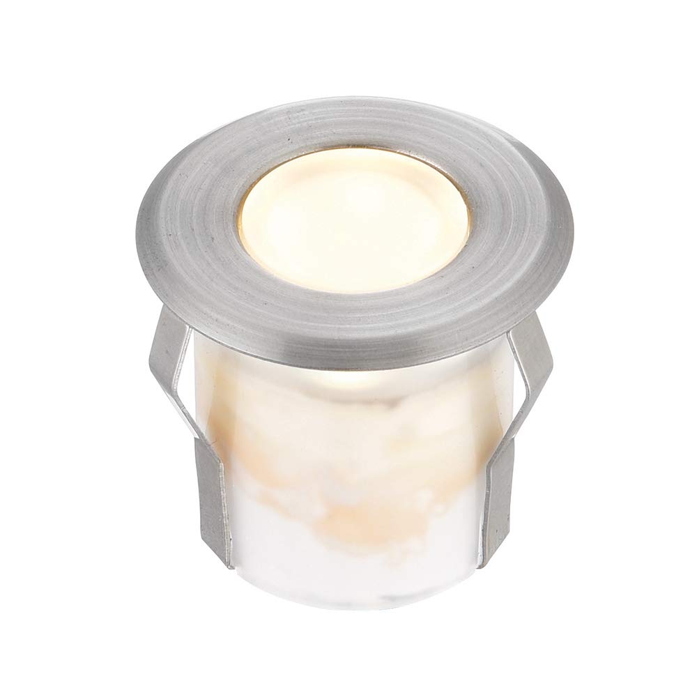Buried Uplighters, Recessed Ground Lights, Marine Grade Outdoor Weatherproof LED Decking Lights, Warm White 3000K Colour, Sea Air & Salt Resistant Mains Powered Lights IP67 Rated - Pack of 10