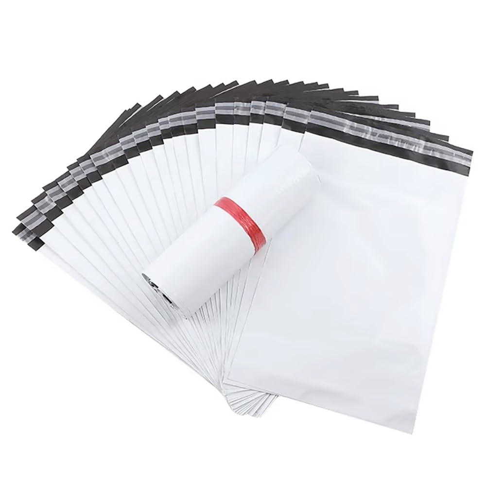 Bolsa De Plástico Blanca For Mensajería, 50 Unidades, For Embalaje De Mensajería, Gruesa, Impermeable, For Envíos Postales, con Autosellado(50x70cm)