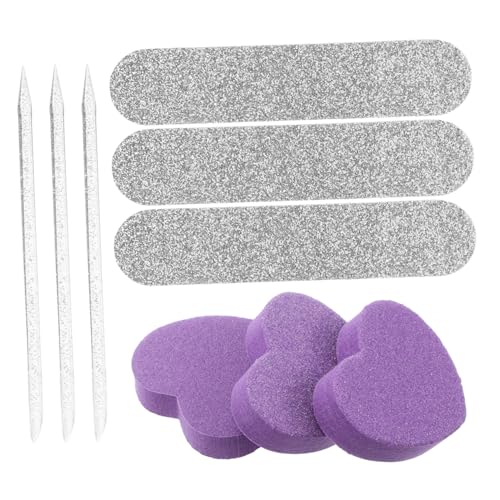 Beavorty 10 Juegos Juego De Uñas Mini Limas De Uñas Uña Del Dedo Del Pie Recortadora Instante Kits De Pedicura Herramienta Clavo Limas De Uñas y Tampones Pulidor De Uñas Agarre Gel Esponja