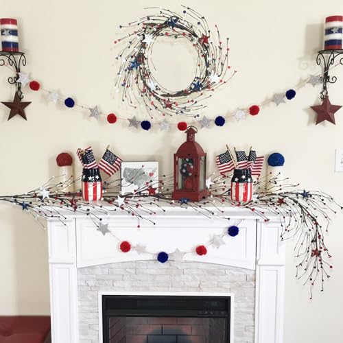 4ft4thofjulyberrygarlandartificialpatrioticpipgarlandwithredwhitebluestarberriesindependencedayvinegarlandforfrontdoormantelwallwindowmemorialdayflagdaydecor Urban Country Home Decor 4ft 4th of july berry garland artificial patriotic pip garland with red white blue star berries independence day vine garland for front door mantel wall window memorial day flag day decor urban country home decor