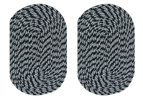 Image of Doormat for Entrance |Handmade Cotton Doormat | Quick Dry, Washable Door Mat for Home, Bathroom & Bedroom (33X53 CM)(Black-2)
