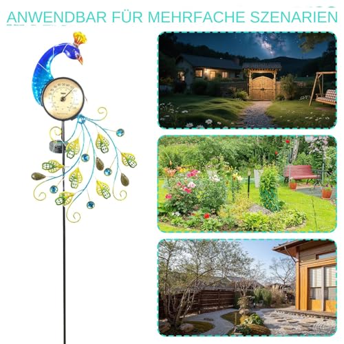 Luces solares de jardín impermeables con sensor de temperatura exterior 7