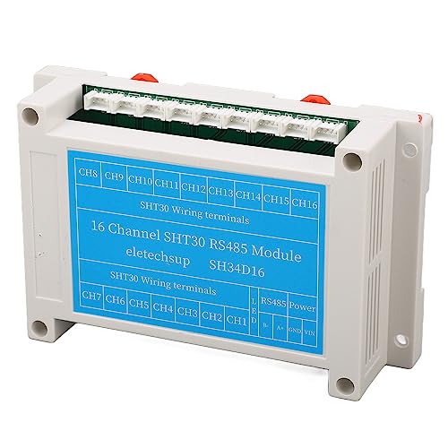 Temperature and Humidity Collector, 16CH Acquisition Module RS485 Temperature Humidity Acquisition Module DC 8?30V, Temperature & Humidity