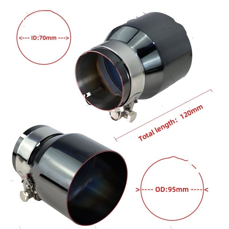 Embouts Tuyau d'extrémité de système d'échappement universel en acier inoxydable doré embout d'échappement de voiture 1 pièce Enjoliveur D' échappement (Taille