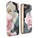 Produktbild Ted Baker® KNOWANE Handyhülle für iPhone 5 / 5S / SE (2016) (4.0 Zoll) Folio Hülle Designer Schutzhülle Damen Flip Book Cover Etui/Case mit Schminkspiegel, Porzellanrose auf Schwarz