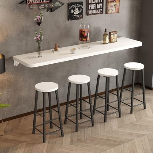 Genérico Banco de Trabajo Plegable de Pared, Mesa Flotante montada, Mesa Flotante con Soporte de Hierro, Mesa de Pared Plegable, Adecuada para Comedor, habitación, Estudio, Cocina, Bar. Fácil de inst