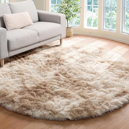 Tenekee Tapis Rond 160 cm Salon Moderne Descente