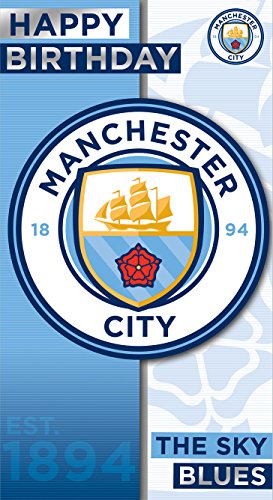 Manchester City FC Noir IP Cuir Bracelet Mcfc Crest Plaque Double Cadeau Emballé