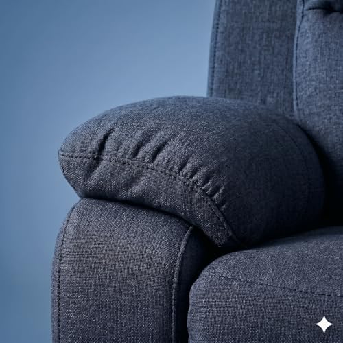 Image of Amazon Brand - Solimo Elira | Single Seater Sofa Recliner | Manual Recliner (Velvet Blue)