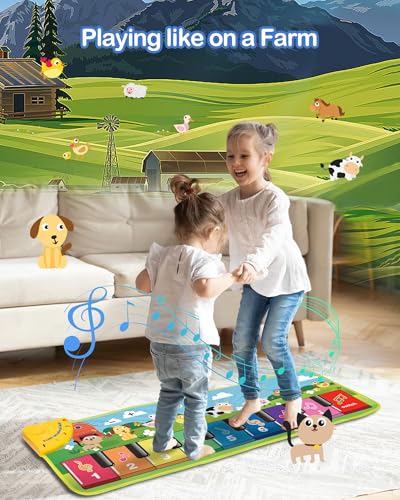 FOKI Floor Piano Mat for Toddlers, Sensory Educational Dancing Musical Keyboard Carpet Toy, Animal Sounds Touch Playmat Blanket, for 1 to 5 Years Old Boy and Girl - Image 5