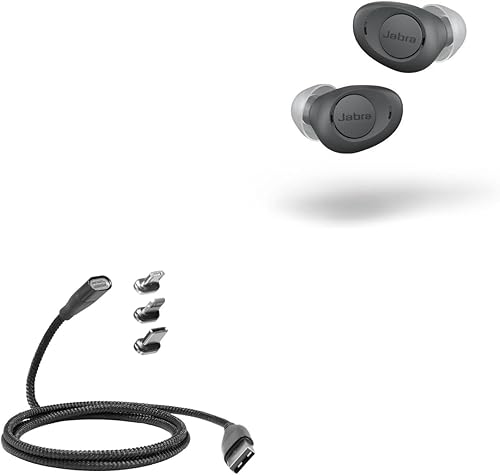 BoxWave Cable compatible con Jabra Enhance Plus - MagnetoSnap PD AllCharge Cable (100W), imán PD 100W cable de carga USB tipo C Micro USB - Negro