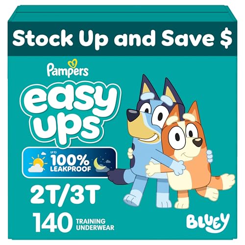 Image of Pampers Training Pants - Easy Ups Boys & Girls Bluey - Size 2T-3T, 140 Count, Children's Potty Underwear (Packaging May Vary)