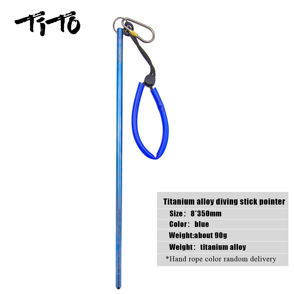 TiTo Titanium Scuba Stick Immersione Puntatore Bastone Titan Scuba Diving Noise Maker Bastone Puntatore Asta con Regolabile Accessori per Cordino da Polso
