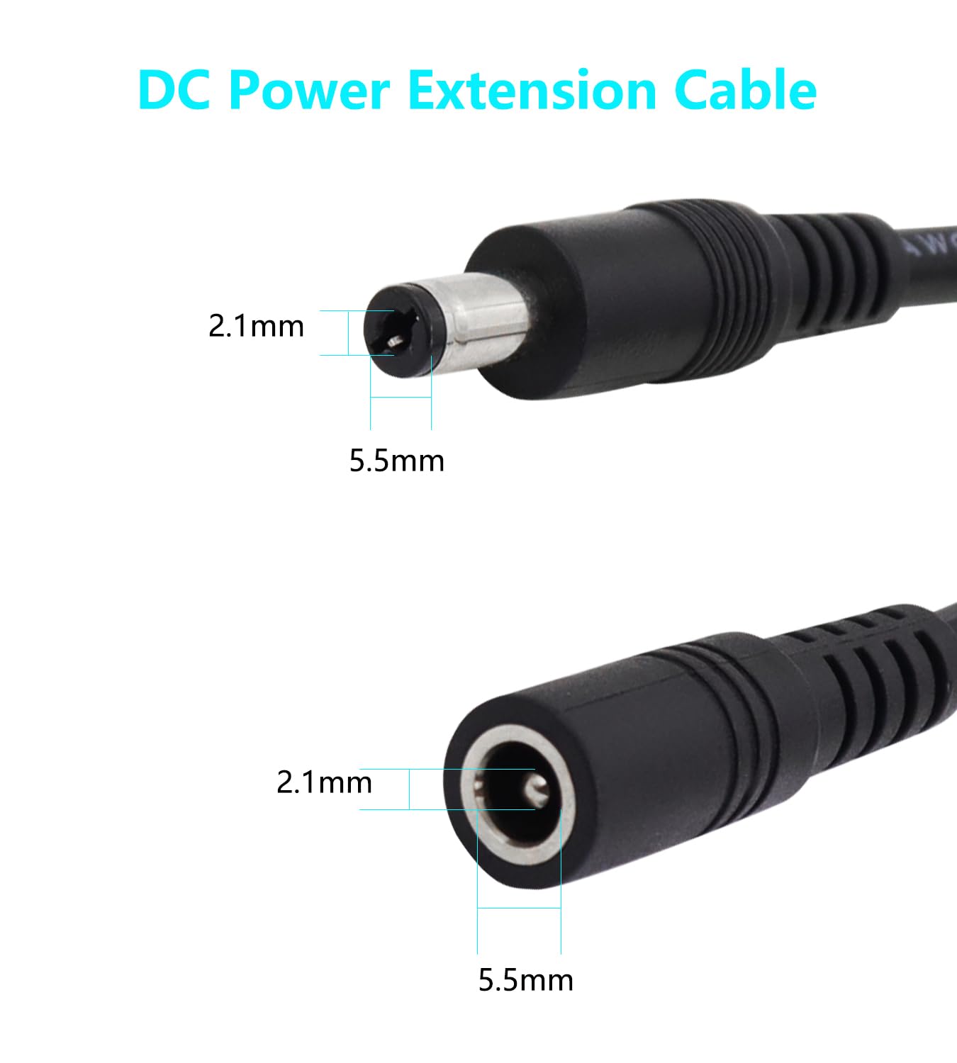 FEDUS DC Male Pigtail Cable 2.1mm X 5.5mm Socket To Bare Wire 12V For CCTV, DVR, LED At ₹ 8 - View #3