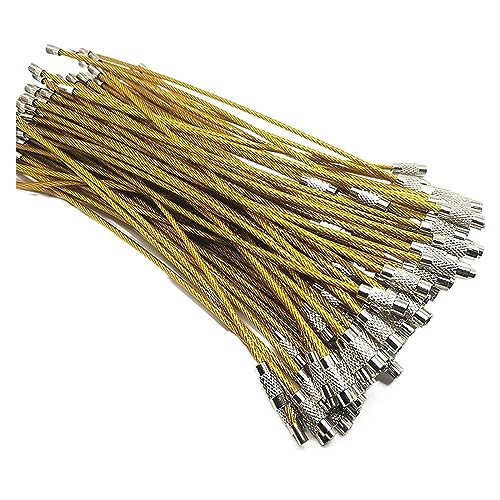 Cables de acero de 2 mm para llaveros con lazo y bloqueo de tornillo de alta seguridad 100 uds