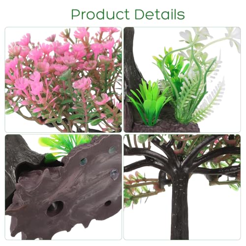 Image of Beaupretty 1 Set Artificial Aquarium Plants Pink Cherry Blossom Tree Decor Fish Tank Tree Decorations Plastic Realistic-Plants Turtle Tank Plants Aquatic-Plants Grass Flowers