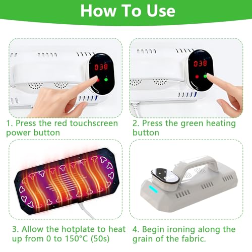 Billard Tischtuch Eisen für Snooker, Billardtische Tischdeckenbügeleisen mit 4m langes Netzkabel, 0-150℃ Temperaturregelung per Touchscreen, Billardtischbezüge Für Billardhallen, Spielzimmer und Clubs