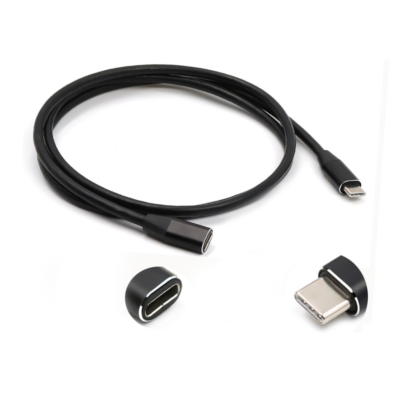 OSALADI 6piezas Cable De Extensión Usb Type-c Macho Hembra Compatible Dispositivos Usb-c Carga y Transferencia De Datos Diseño Reversible Negro