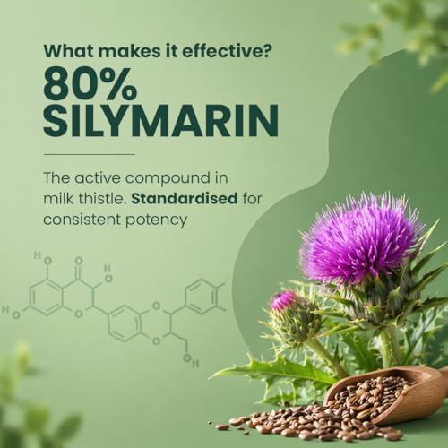 Image of Milk Thistle Capsules 600 mg | 80% Silymarin Extract | Liver Detox & Support Supplement | Antioxidant Formula | 60 Veg Capsules Each Pack (Pack of 2)