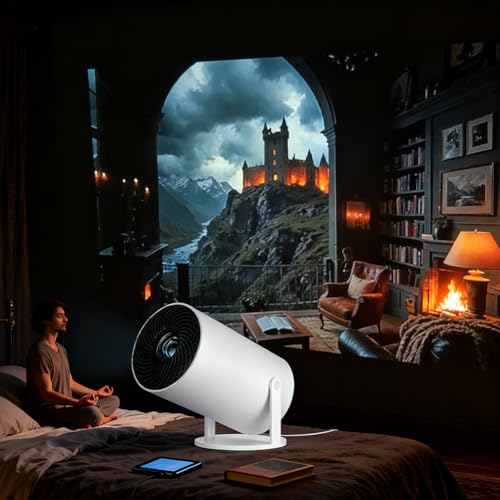 Mini proiettore 4K HD con WiFi e Bluetooth, correzione trapezoidale automatica per Home Theater