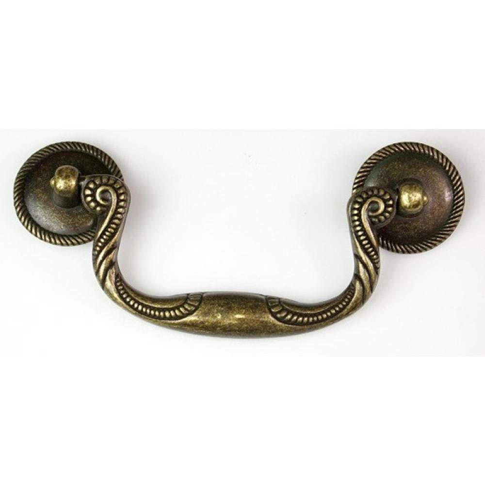 Wushadehans Bronze Antique Cabinet Drawer Handles Vintage Simple Wooden Box Furniture Pull Zinc Alloy Tone 4Pcs