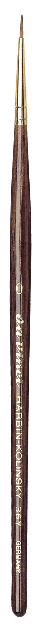 da Vinci Watercolor Series 36Y Paint Brush, Round Harbin Kolinsky Red Sable with Anthracite Hexagonal Handle, Size 0