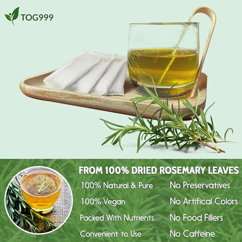 Image of Premium Tea, Improve Digestion, Support Brain, Weight, Skin and Sleep, Eco-Conscious Tea Bags and Premium Natural Ingredients. No Sugar, No Caffeine, No Gluten, Vegan. (38 Bags, Rosemary)
