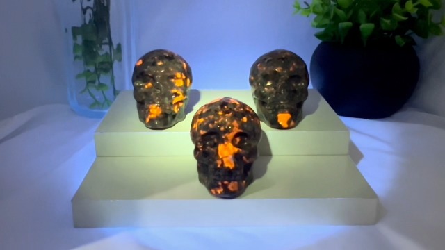 Estatua de Calavera de Cuarzo Rosa de 2 pulgadas miniatura 7