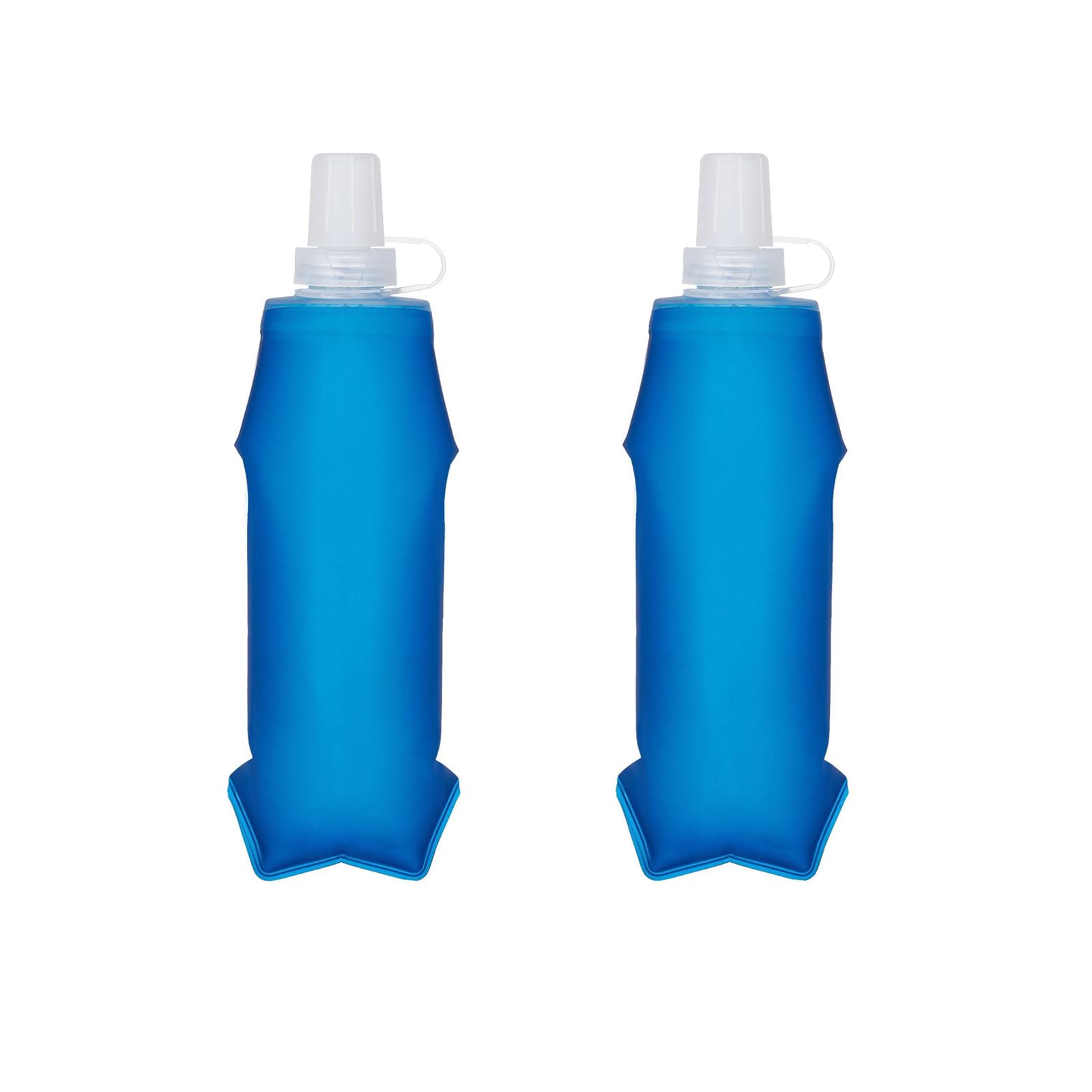 Collapsible Water Bottle, Two Soft Flasks for Running and Outdoor Activities, 250 ml Foldable Water Bottles with Secure Hand Grip, Ideal for Hiking, Cycling and Commuting, Portable Soft Water Bottle S