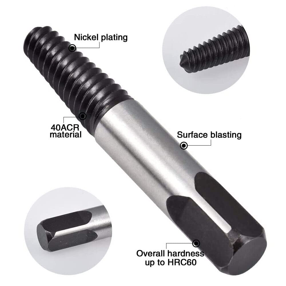 DY TOOLS® Long Service Life Screw Extractor Extension Holder High Hardness Steel 6PCS