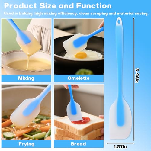 Image of 1Pcs Silicone Spatulas,Translucent Heat Resistant Flexible Non-stick Spatula,Food Grade Kitchen Essential Grip Gadgets Premium Scraper(Blue,Small)