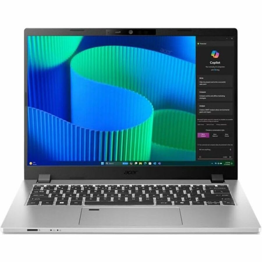 Image of Acer TravelMate P2 14 TMP214-56 TMP214-56-54NF 14 inch Notebook - WUXGA - 60 Hz - Intel Core 5 120U - 16 GB - 512 GB SSD - English Keyboard - Silver