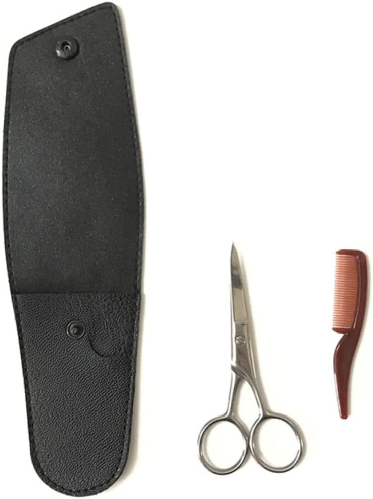 3sets Stainless Steel Eyebrow Trimmer Kit Brow Shaping for Men Mustache and Beard Trimming Barber Shop Home Use Professional Grooming Tool