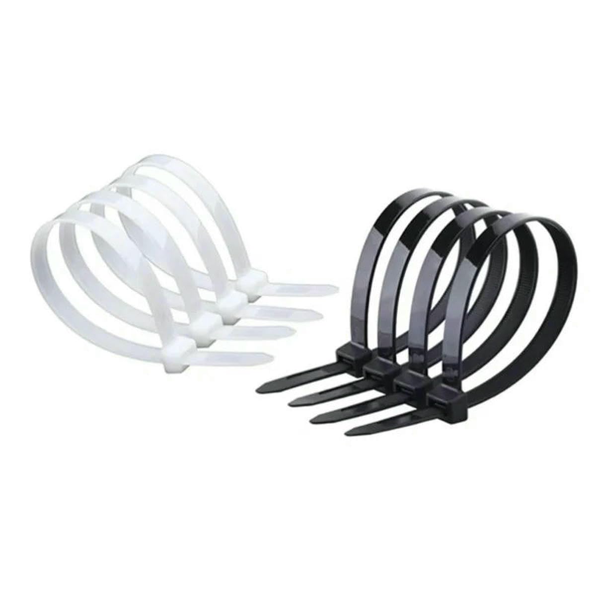 100 Nylon Cable Ties Self-Locking Cord Ties Straps Adjustable Cables Fastening Loop Home Office Wire Zip Ties-3x200mm 100pcs-Black