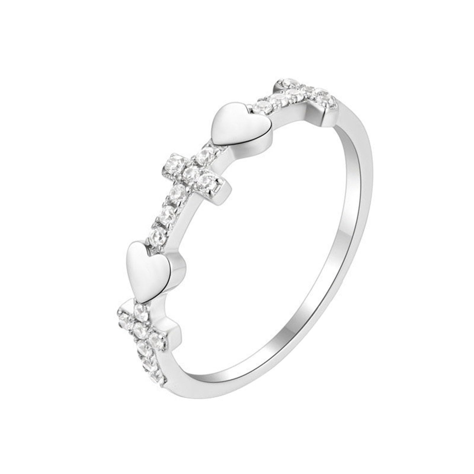 Moissanite pierścionek z żółtego złota 9K/14 K dla przyjaciółki, biały pierścionek damski z sercem