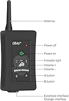Vista 2 de EJEAS FBIM 4 juegos de intercomunicador Bluetooth profesional de árbitro de fútbol, 850 mAh Full Dúplex 1500 M inalámbrico con función de reducción