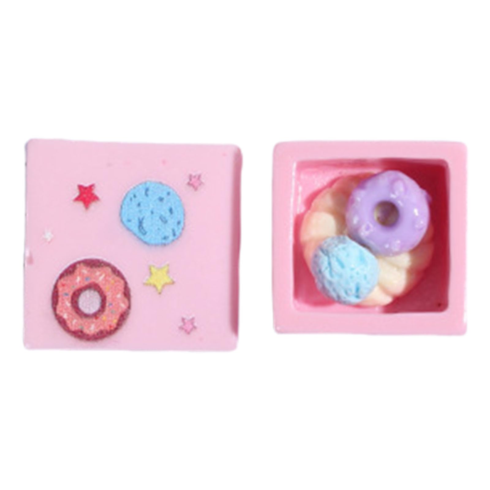 Jazuaiao Back Shell Decoration Accessories 3D Cake Box Model Ornament Resin Small Desserts Ornament for Phone Covers Accessories for Users