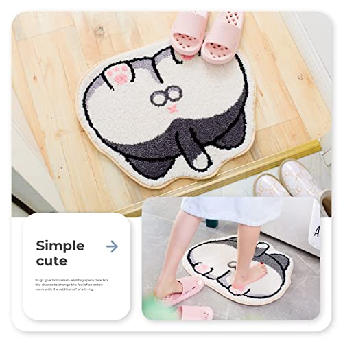 Niedlicher Badteppich Badematte für Badezimmer Rutschhemmender Weicher Badteppich für Duschen Niedlich Plüsch Mikrofaser… – Bild 4