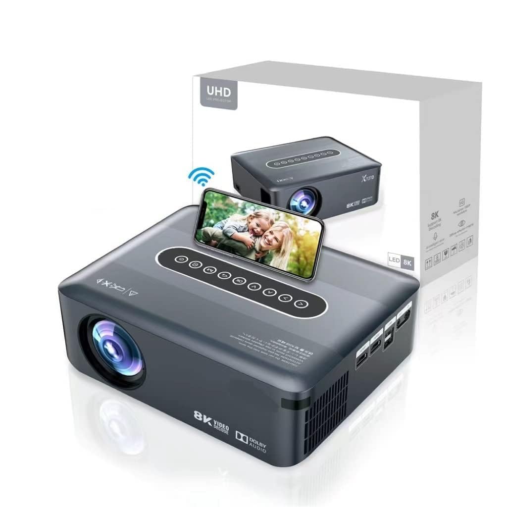Dkian X1 8K Full HD Dual WiFi Bluetooth 5.0 Projector with Android 9.0 Voice Control Remote 7500 Lumens 300" Wide Screen & Dolby Audio Grey 1080-image-42