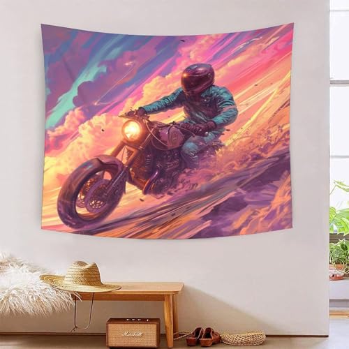 Poster mural moto cross 3D grand format en polyester doux