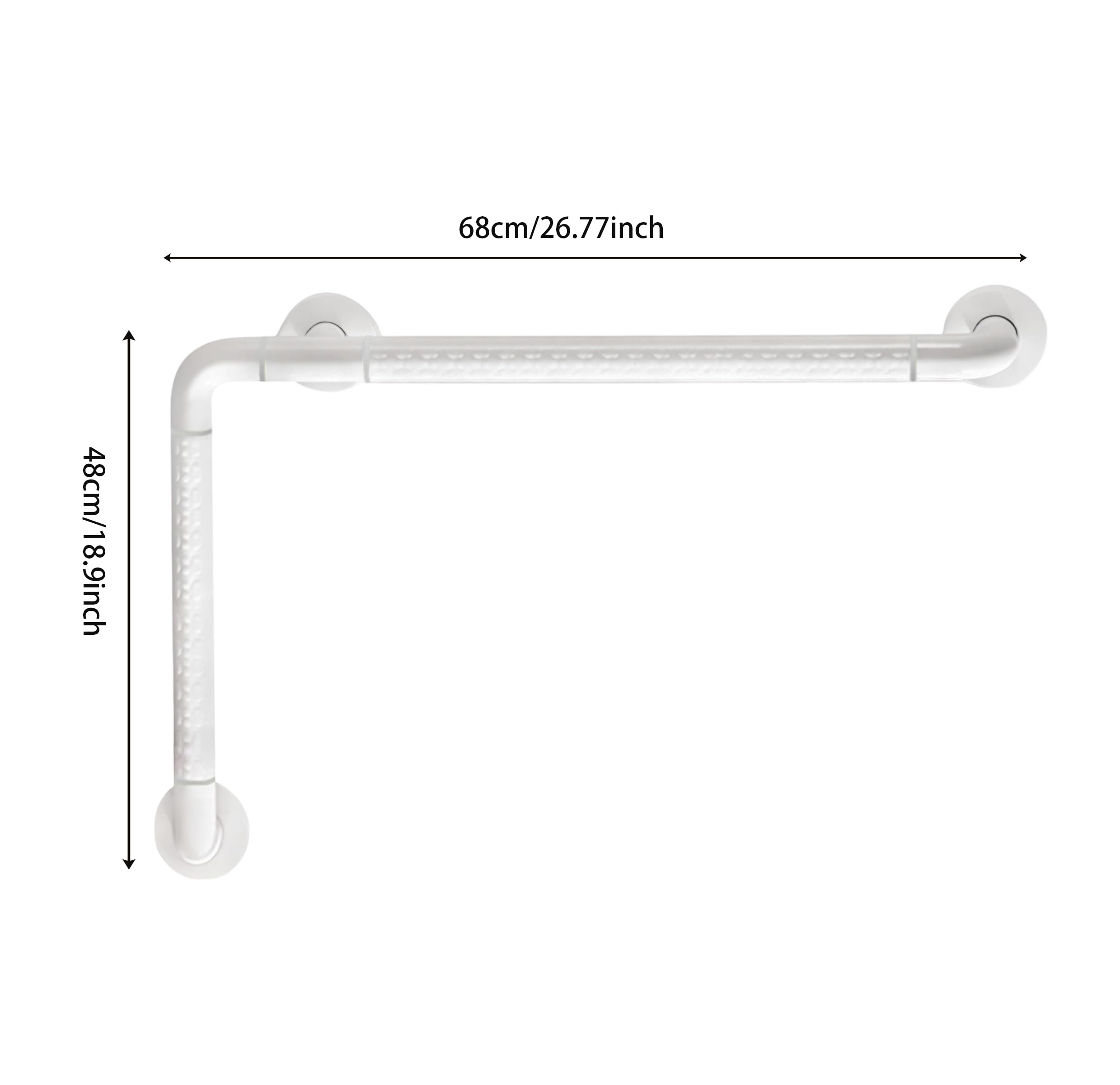 Mango de seguridad en forma de L para baño, acero inoxidable, antideslizante, luminoso, pasamanos para inodoro, bañera, escalera, asidero para discapacitados y personas mayores