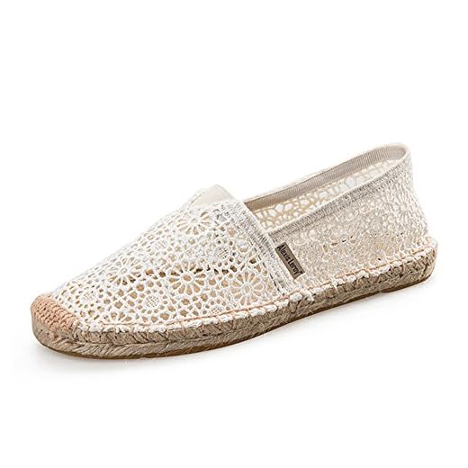 Alexis Leroy Origine Canvas Flat Espadrillas Donna Bianco 38 EU