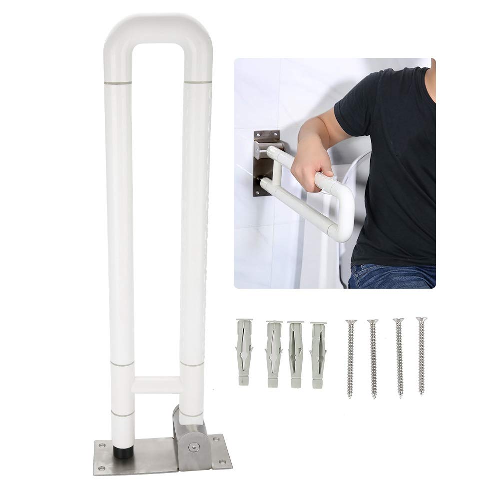 Barra de Apoyo para Inodoro Plegable, Asidero de Seguridad para Baño, 62 cm, Soporte de Pared
