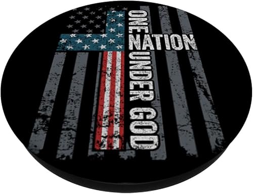 Miniatura 2 de Una nación bajo dios  Christian USA Cruz bandera patriótica PopSockets intercambiable PopGrip