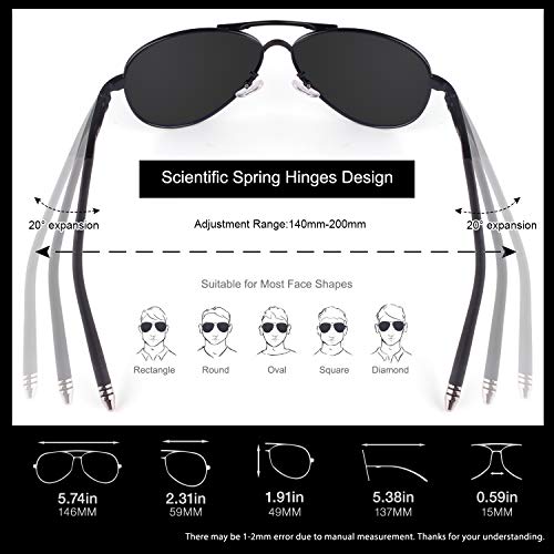Image of GQUEEN Classic Pilot Polarized Sunglasses Men Women Retro Shades UV400 MOS1