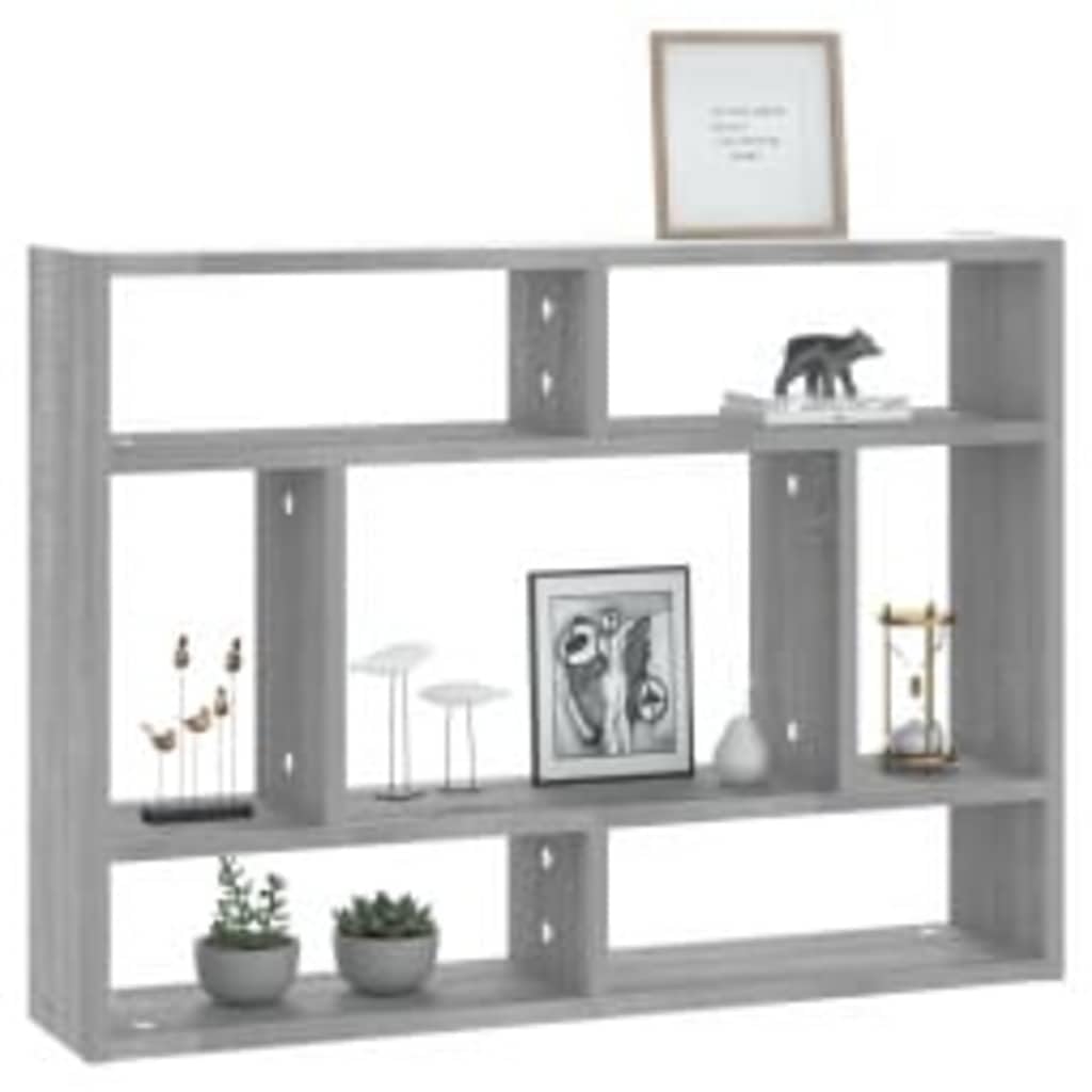 Étagère murale gris sonoma 75 x 16 x 55 cm en bois multicouche