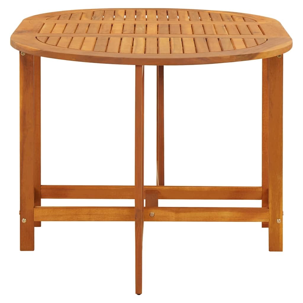 vidaXL Mesa para Exterior Jardín Ovalada de Alas Abatibles de Madera de Acacia